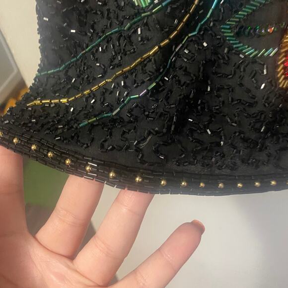 Scala Vintage 100% Silk Beaded Sequined Embellished Evening Jacket Size XL** - Picture 10 of 12